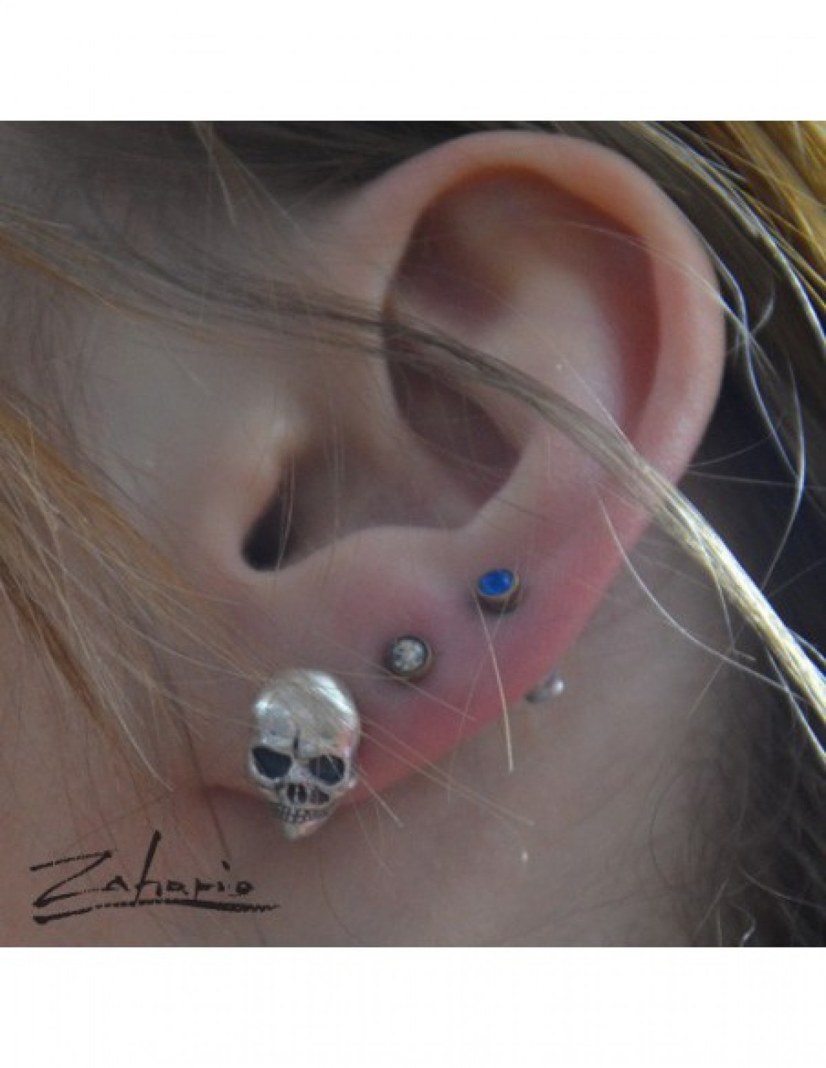 Kolczyki czaszki małe srebro Zahario